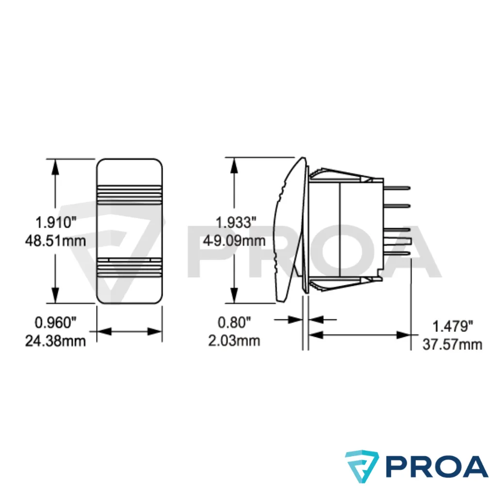 carling Llave ON OFF con testigo y tapa contura dimensiones.webp