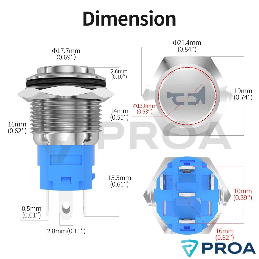 Pulsador inox bocina dimensiones.webp