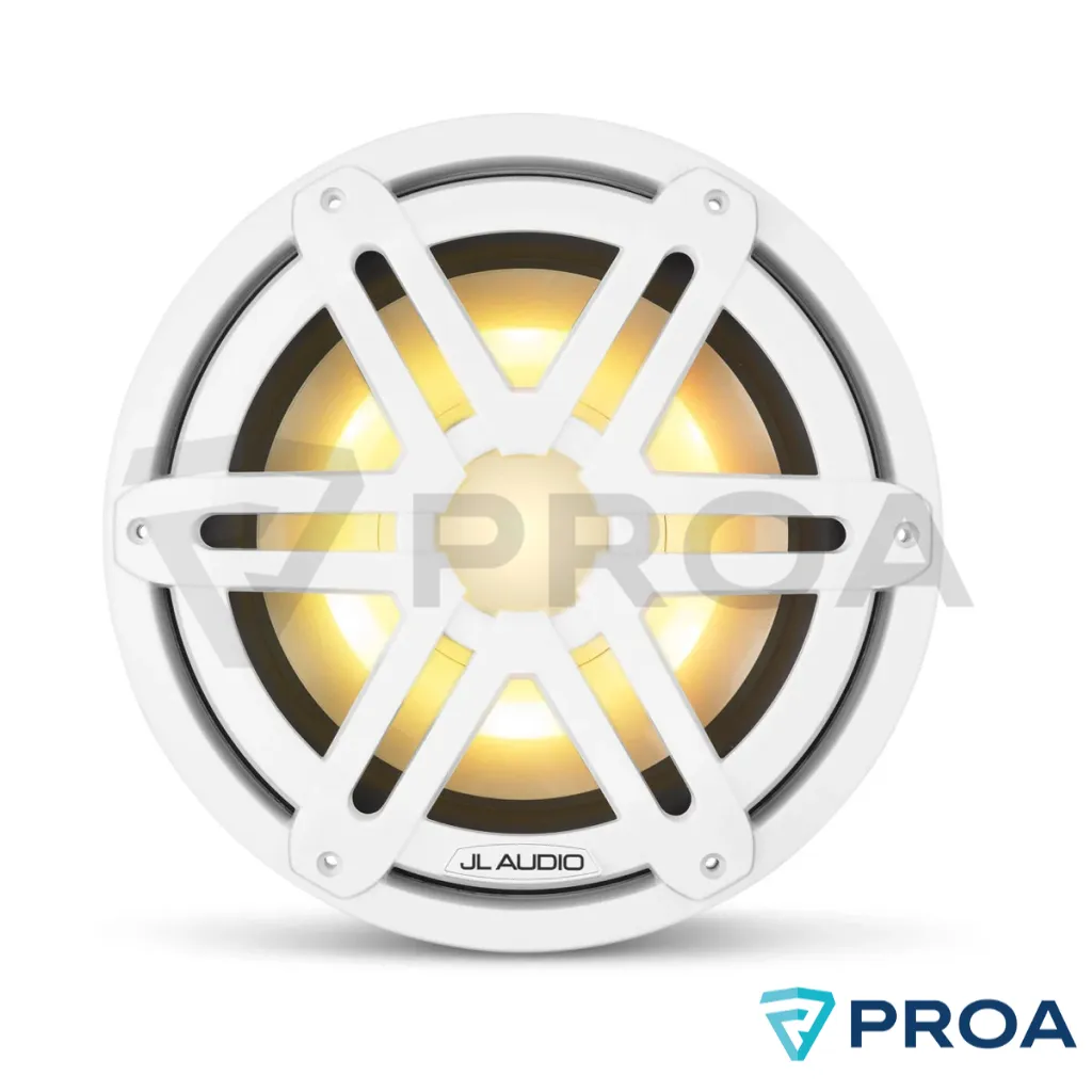 Subwoofer M3 10 pulgadas Led RGB rejilla blanca.webp