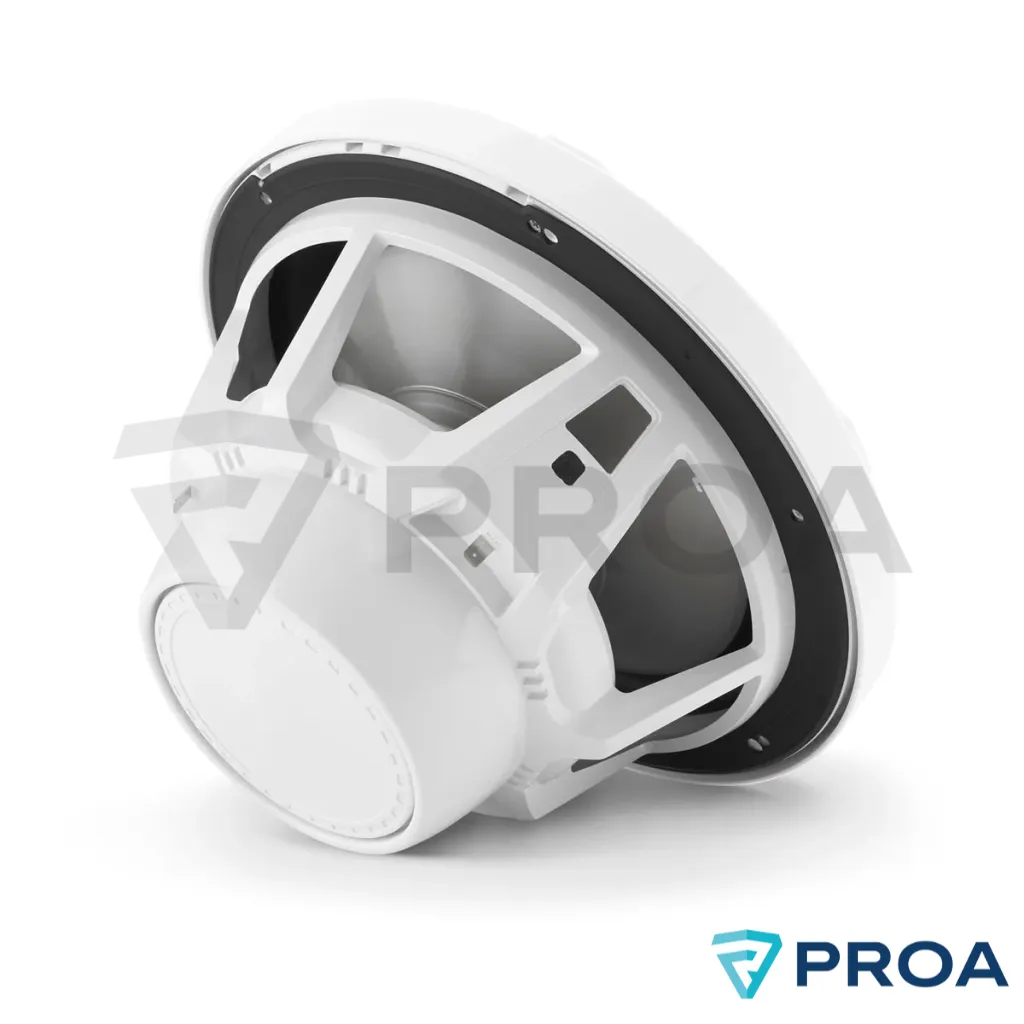 Subwoofer M3 10 pulgadas Led RGB rejilla blanca detras.webp