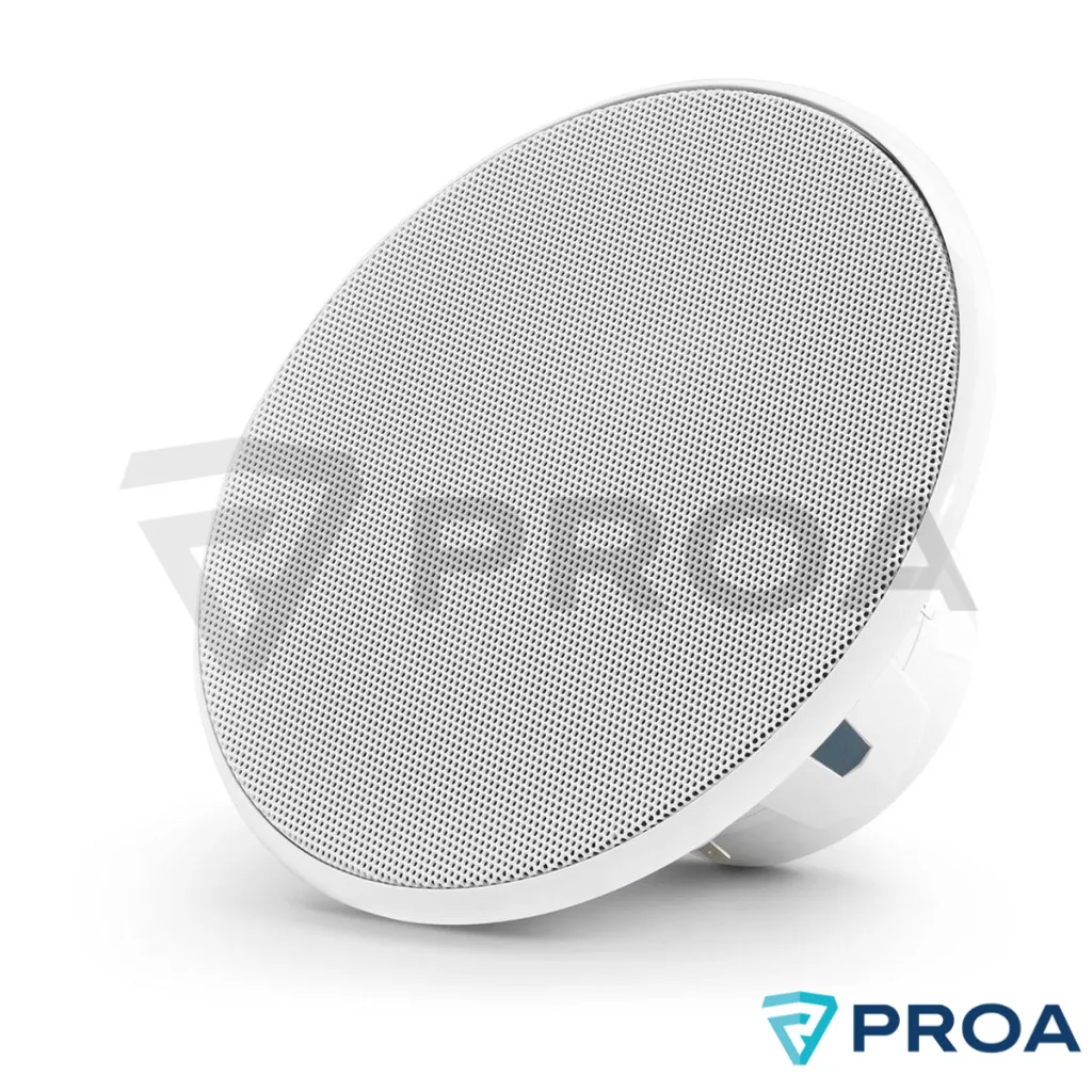 Parlantes M6 7.7 pulgadas rejilla Deluxe Blanca diagonal.webp