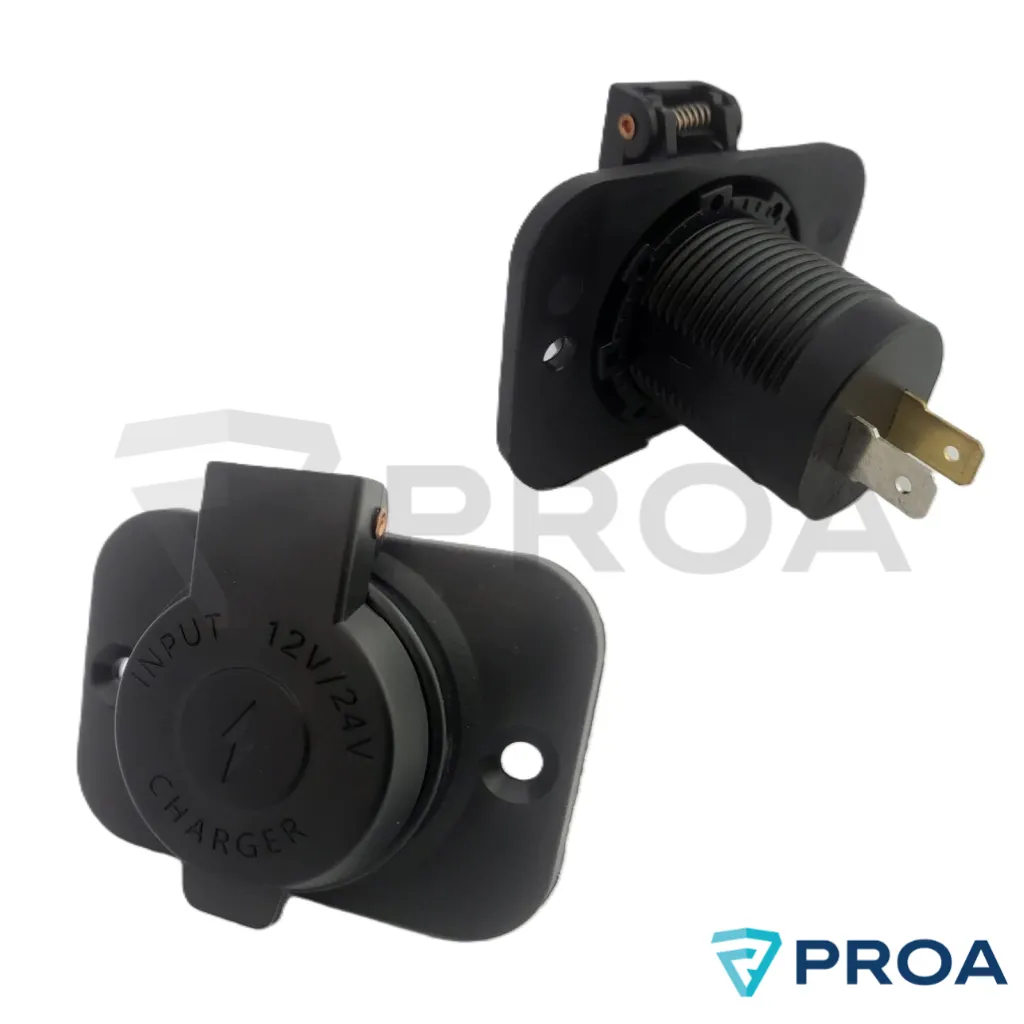 Toma USB y micro C 12-24V carga Rapida Flojumar - Tapa con resorte.webp