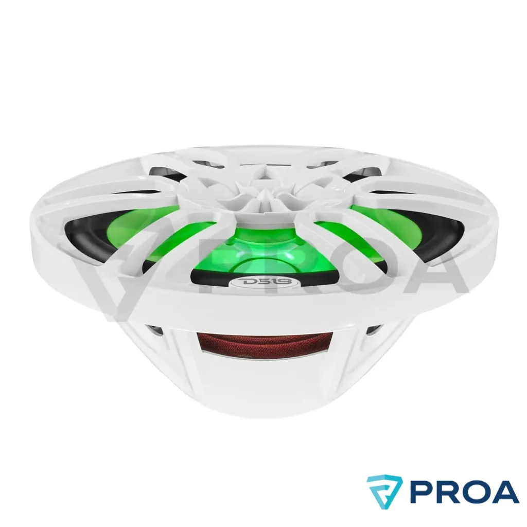 parlantes marinos RGB 6x9″ DS18 NXL-69 WH lateral verde.webp