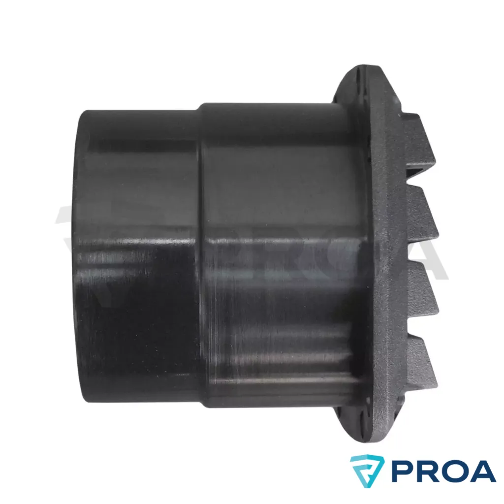 Rejilla para manguera Ø 70 - frente 86 x 86mm NEGRA lateral.webp