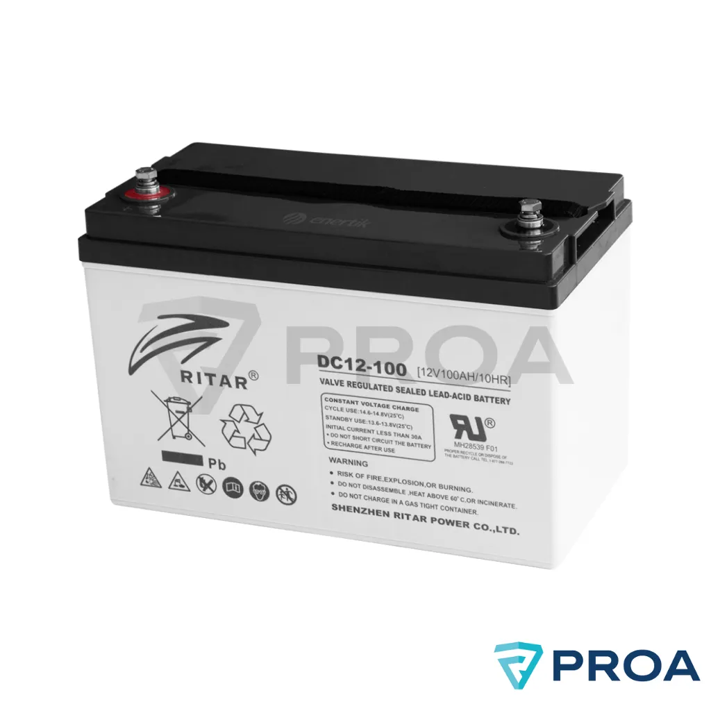 [DC12-100] RITAR Batería AGM de Ciclo Profundo de 12V 100Ah