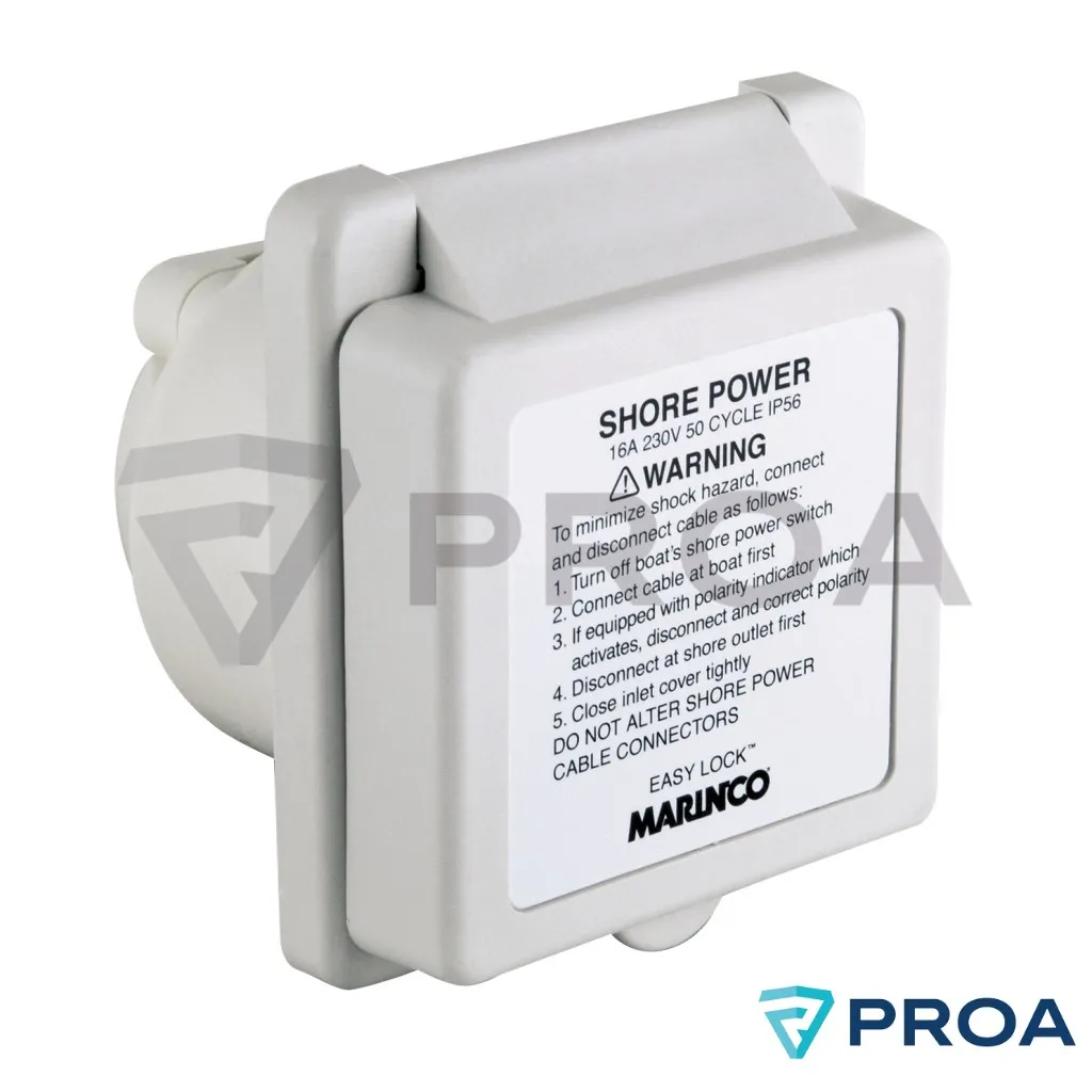 MARINCO Toma Corriente Cuadrada Blanca 16A - 230V