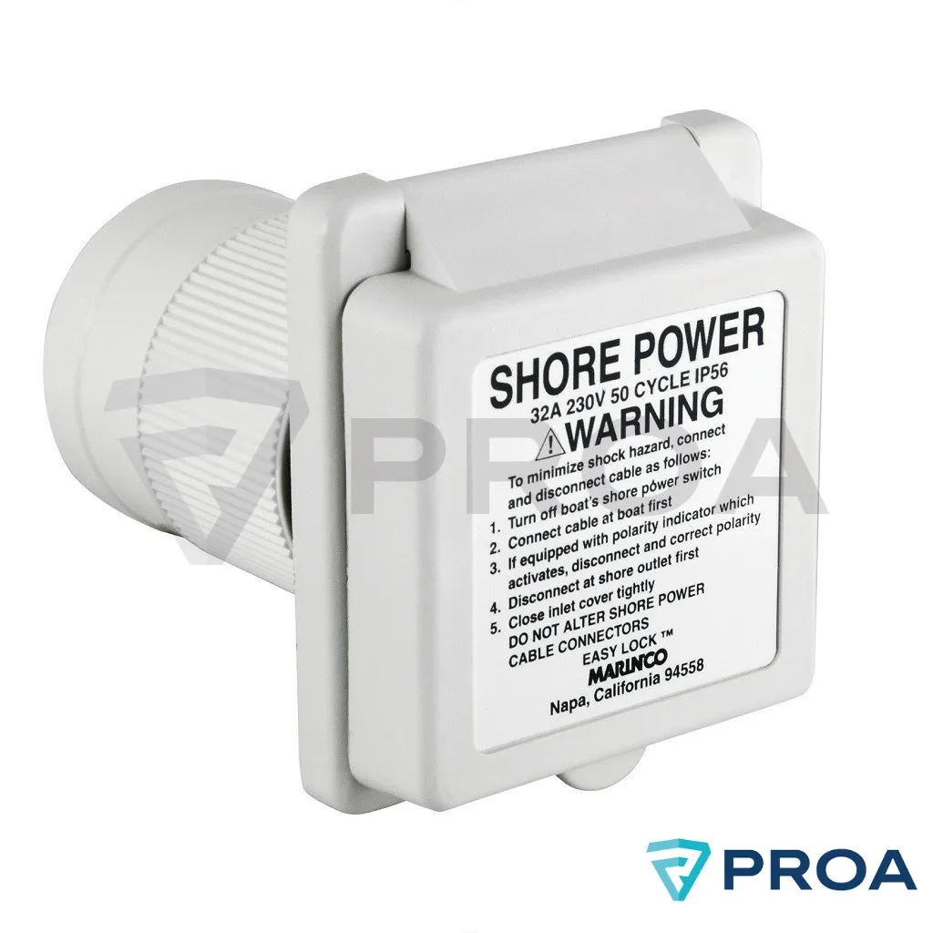 MARINCO Toma Corriente Cuadrada Blanca 32A - 230Vac