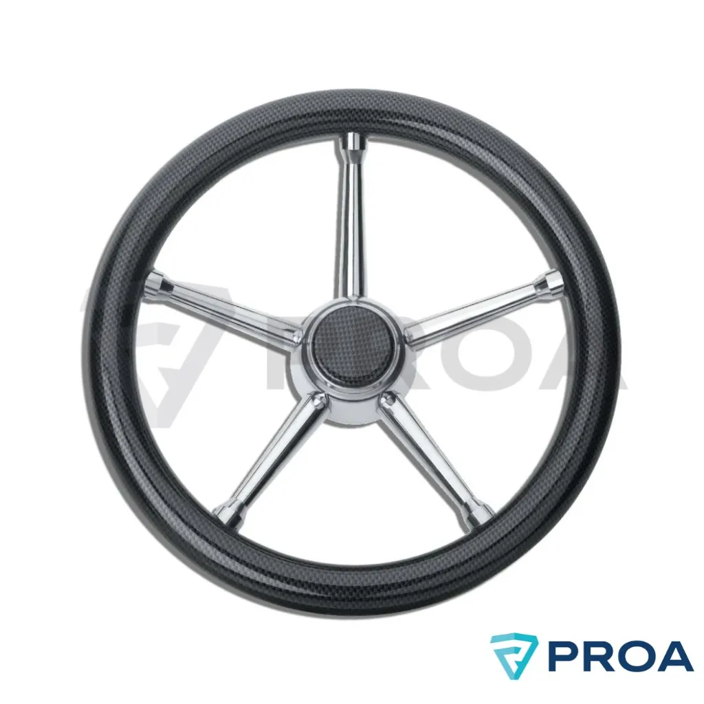 [RSAV-T17CF] SAVORETTI Volante Rueda Fibra de Carbono con Rayos de Inoxidable Ø 35 cm