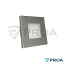 Luz Spot cuadrado 70 x 70 mm de embutir LED cálido 12V - 4W marco cromado PVC