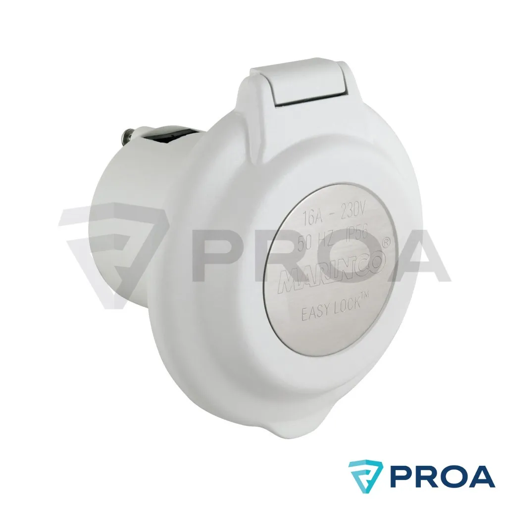 MARINCO Toma Corriente Redonda Blanca 16A - 230V