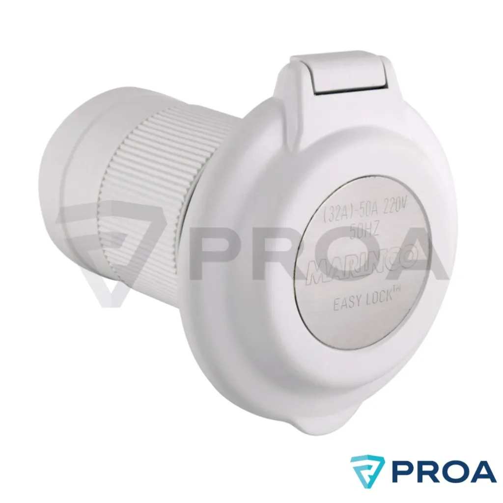 MARINCO Toma Corriente Redonda Blanca 32A - 230V