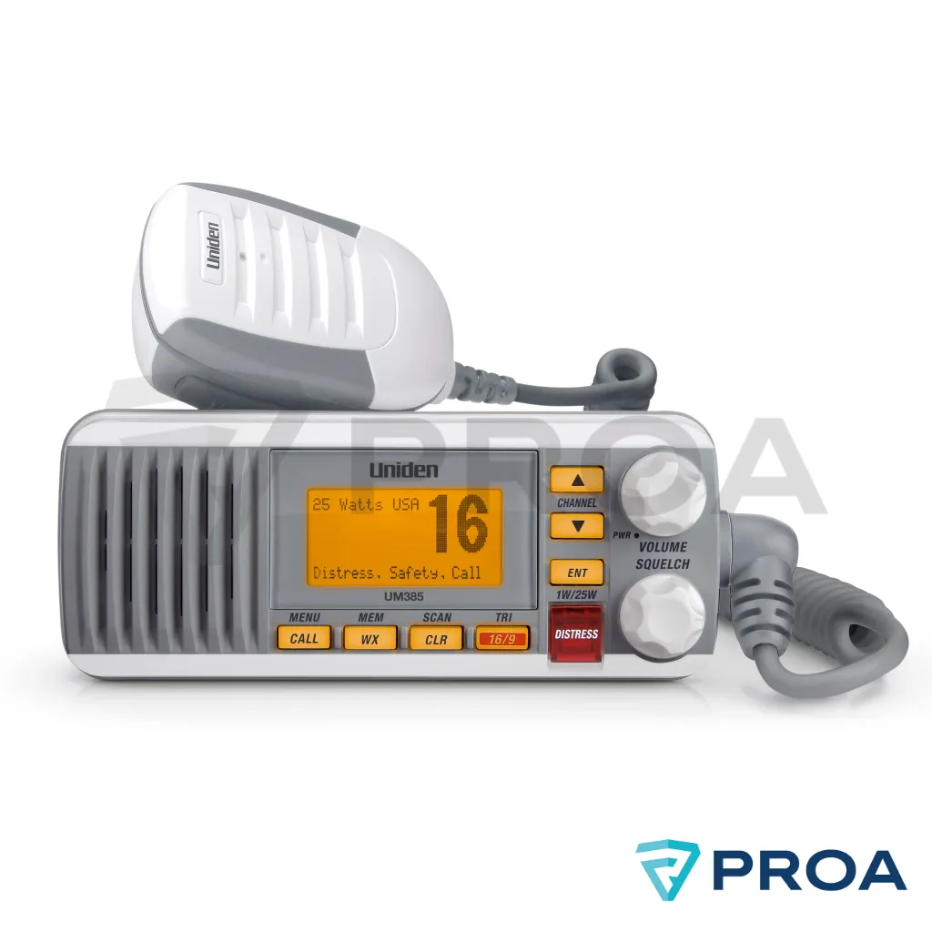 UNIDEN UM385 VHF Radio Marino Nautico Blanco
