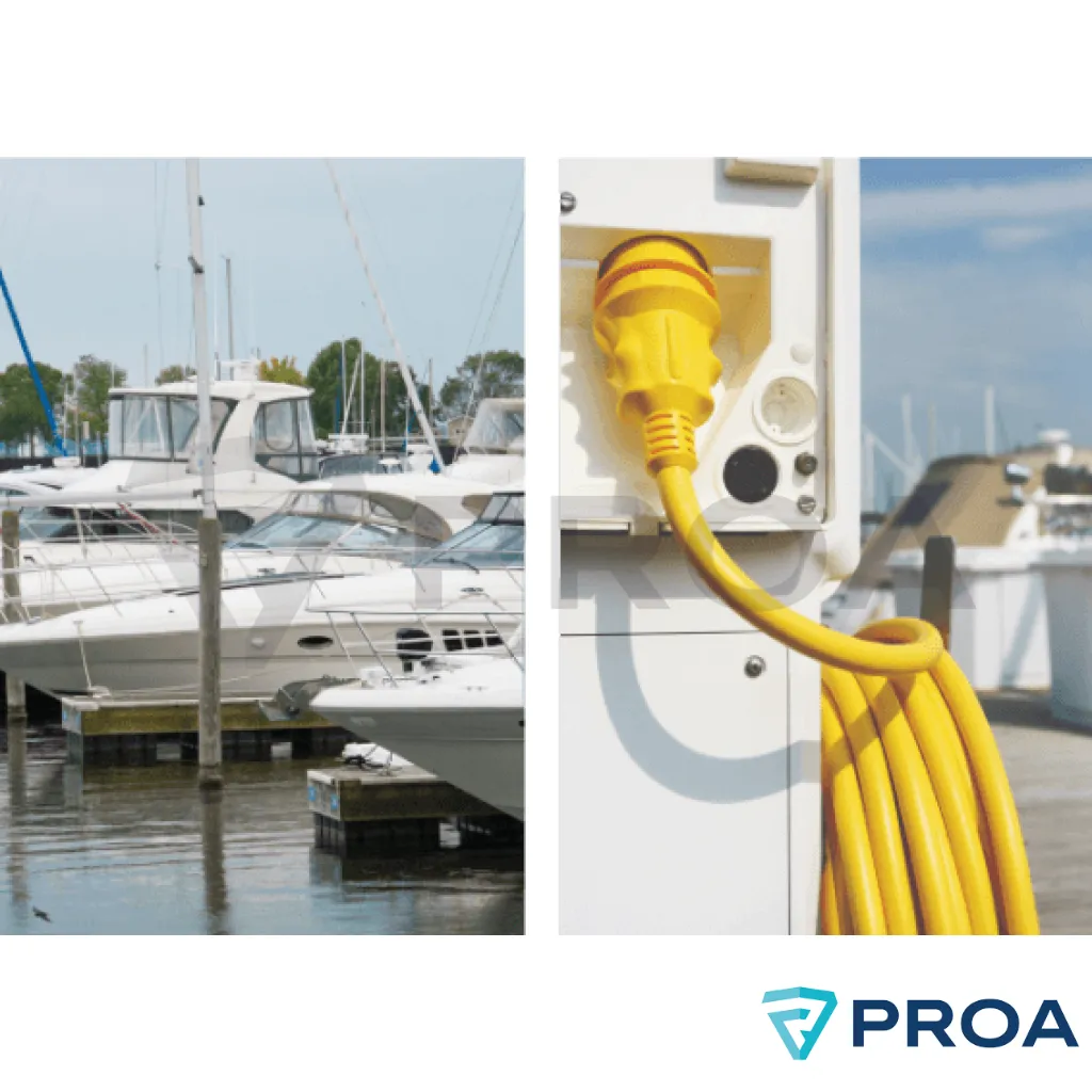 Cable envainado redondo 3 x 6 mm Amarillo para conexión 220Vac barco-marina