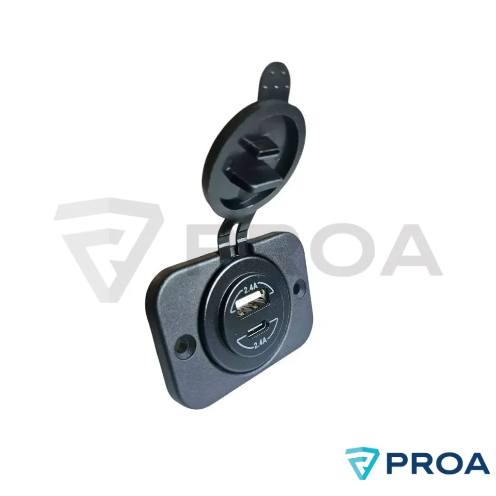 Toma 12V - 24V doble USB 2.4A y Micro C 2.4A
