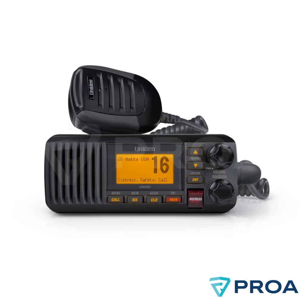 UNIDEN UM385 VHF Radio Marino Nautico Negro