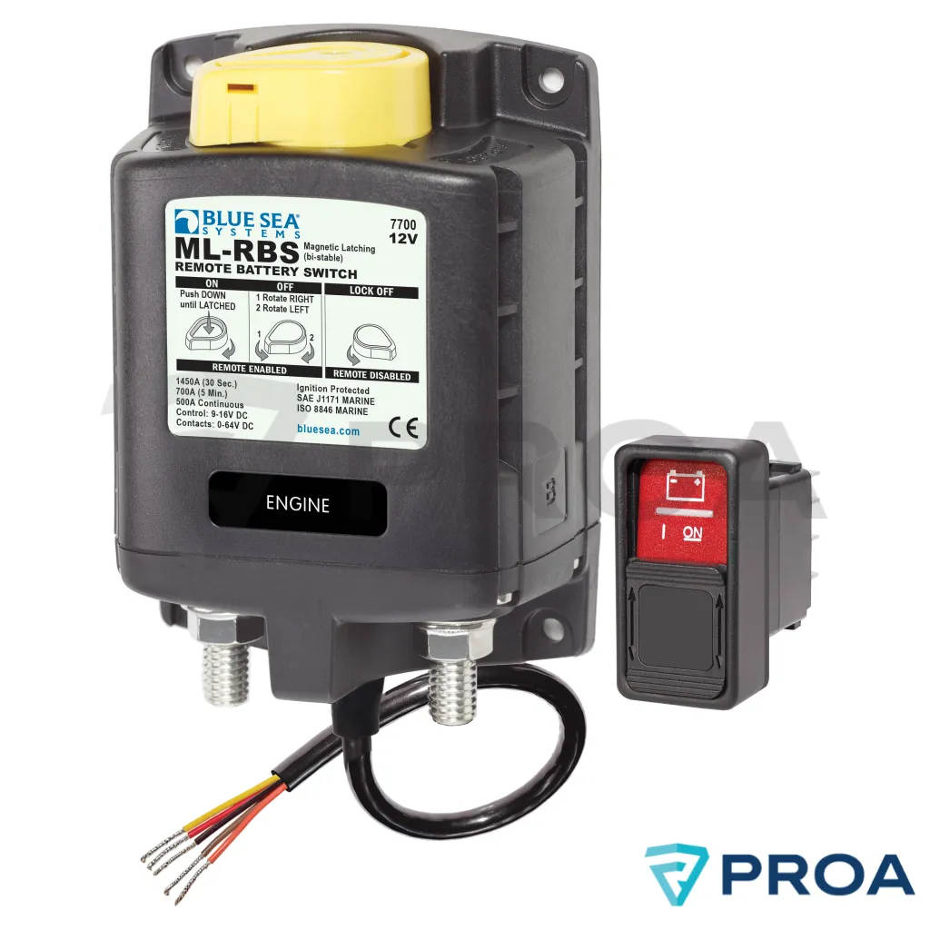 [7700] BLUE SEA SYSTEMS Interruptor de batería remoto ML-RBS con control manual - 12 Vcc - 500 A