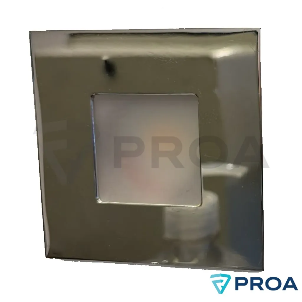 Luz Spot Cuadrado de Embutir de Aluminio Cromado