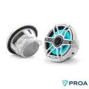 JL Audio M6 Parlantes Nauticos 7,7" con LED RGB y rejilla deportiva blanca
