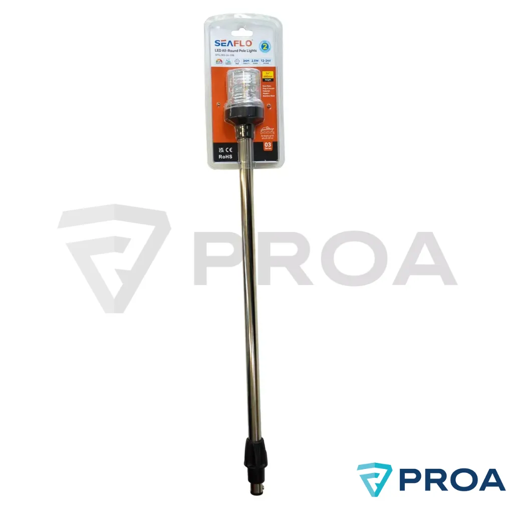 SEAFLO Luz de Fondeo 12-24V Asta 60cm Removible