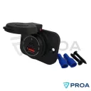 Toma USB Carga Rapida PD + micro C QC 3.0 tapa retractil NEGRO