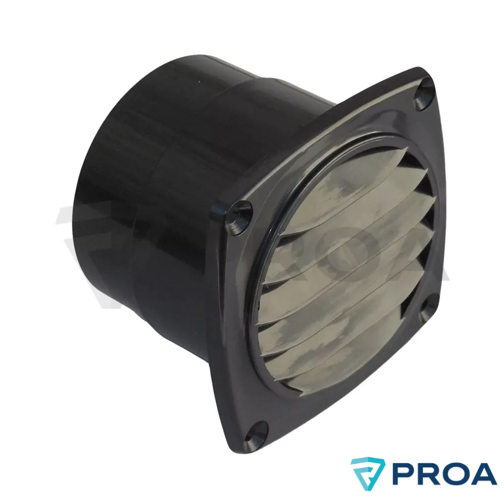 OSSO Rejilla Plastica 92 x 92 mm para Manguera Ø 75mm NEGRA
