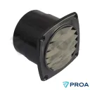 OSSO Rejilla Plastica 92 x 92 mm para Manguera Ø 75mm NEGRA