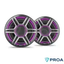 Fusion Apollo Parlantes Nauticos LED de 7.7" con rejillas deportivas Grises