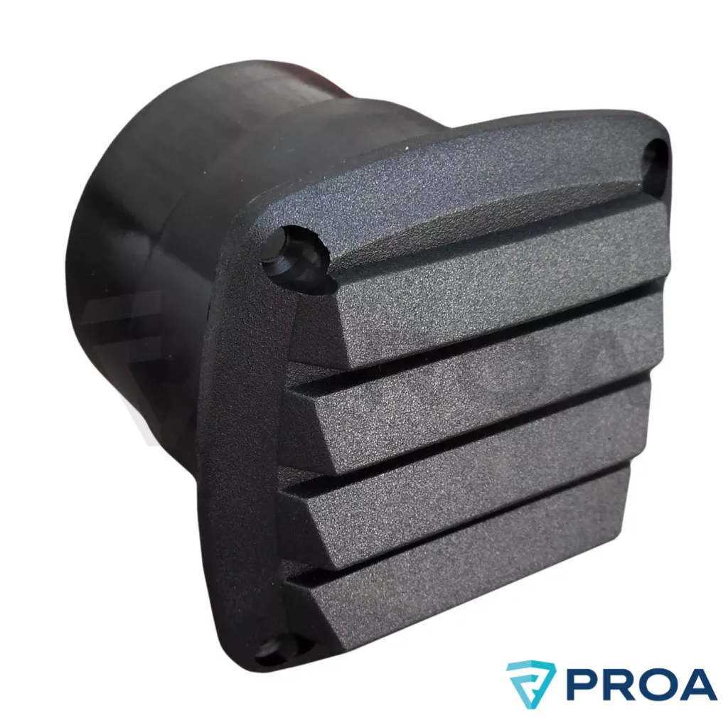 OSSO Rejilla Plastica 86 x 86 mm para Manguera Ø 70mm NEGRA