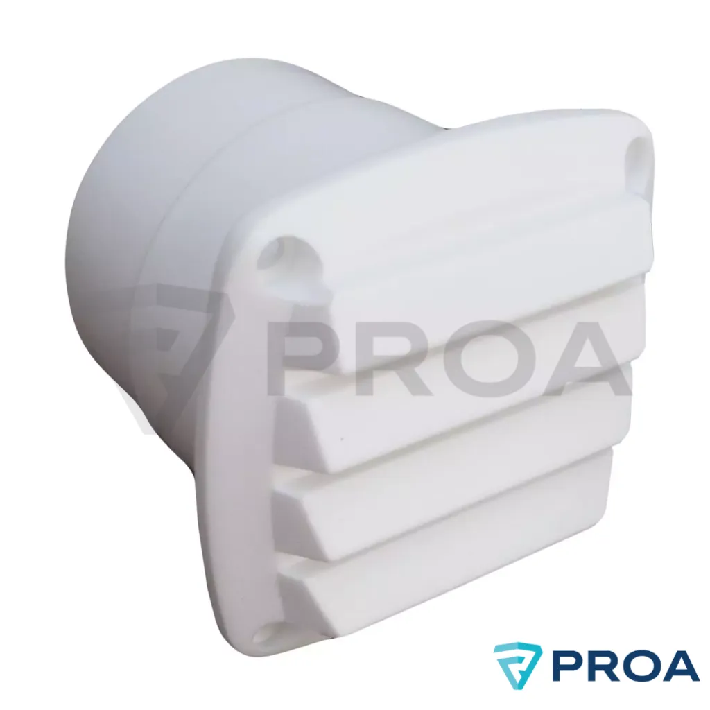 OSSO Rejilla Plastica 86 x 86 mm para Manguera Ø 70mm BLANCA